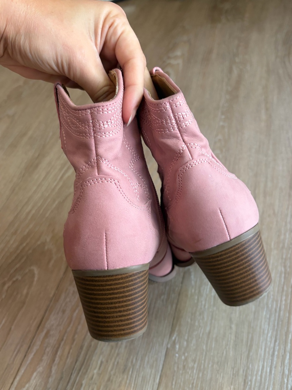 Pink Western Ankle Cowboy Boots - Picture 9 of 11